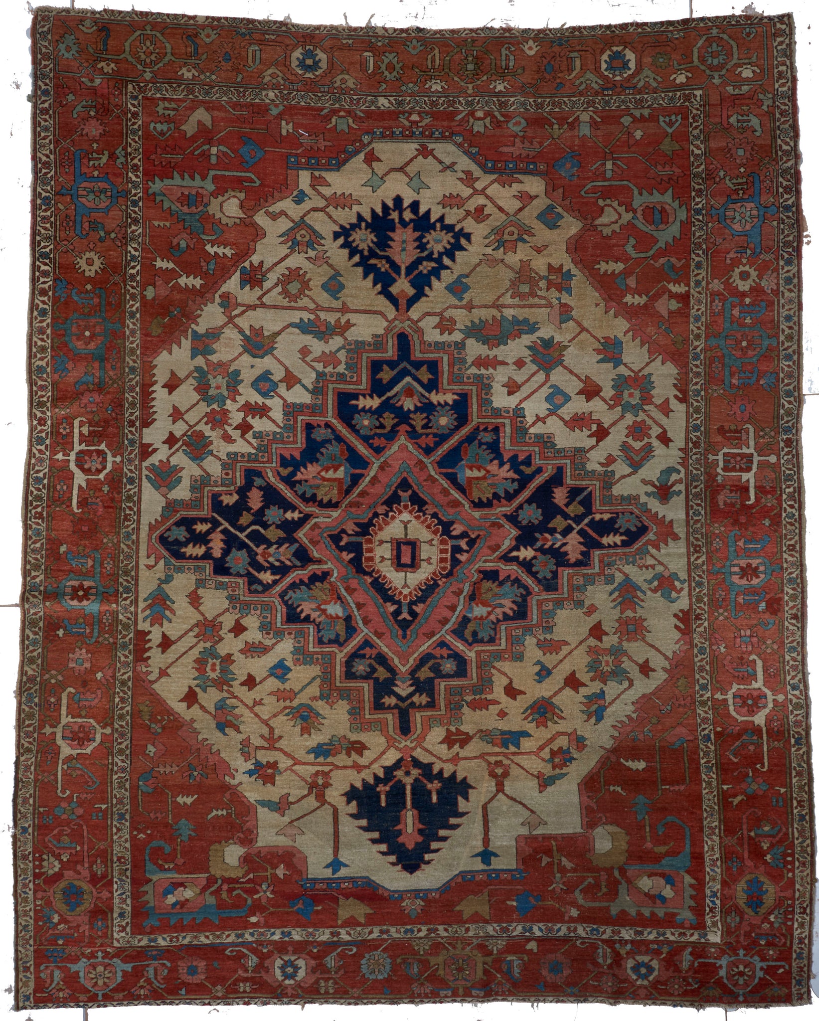 Traditional Serapi Hand Knotted Multicolor Wool Rug 9'5" x 11'10"