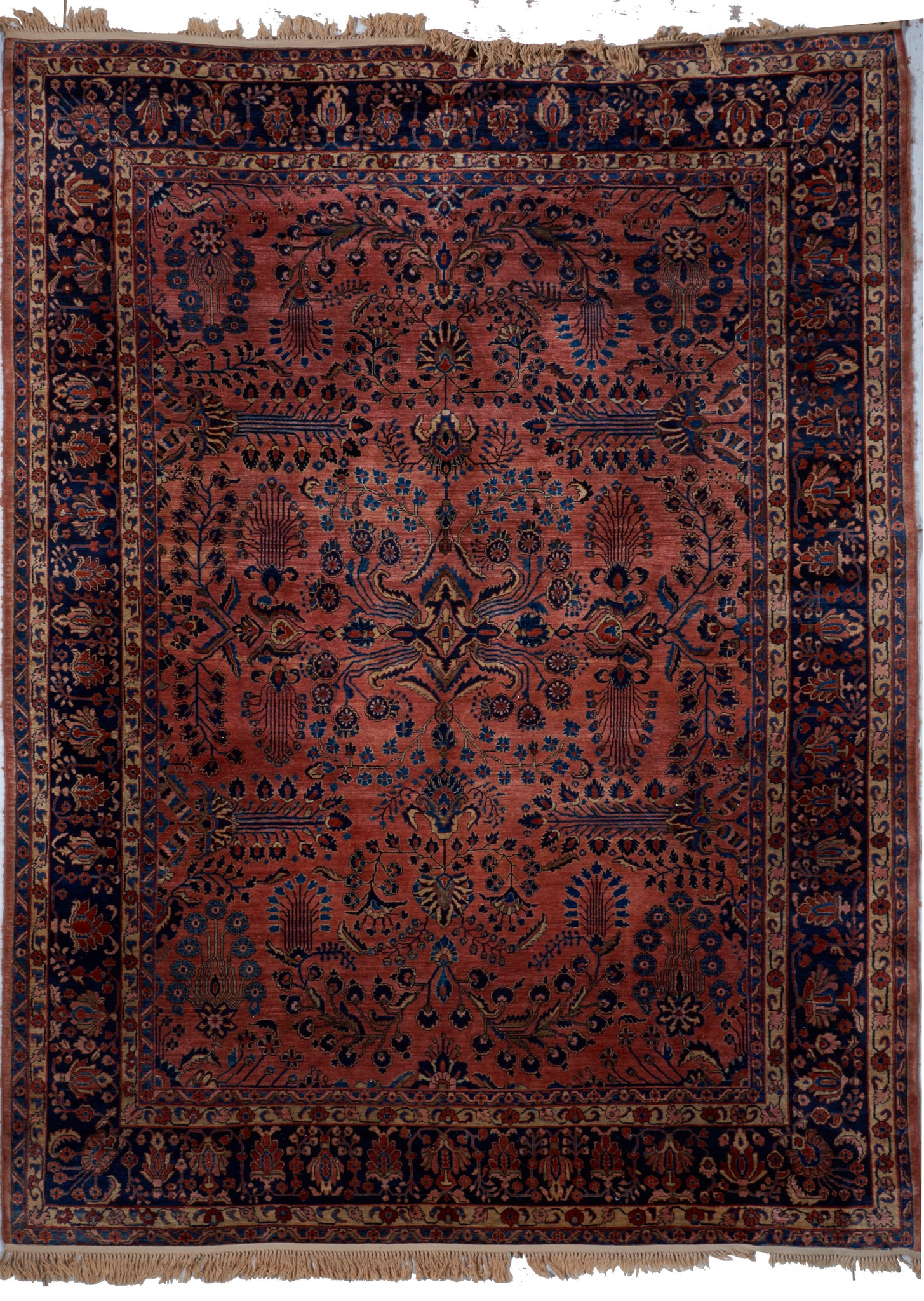 Traditional Sarouk Hand Knotted Multicolor Wool Rug 8'11" x 11'10"
