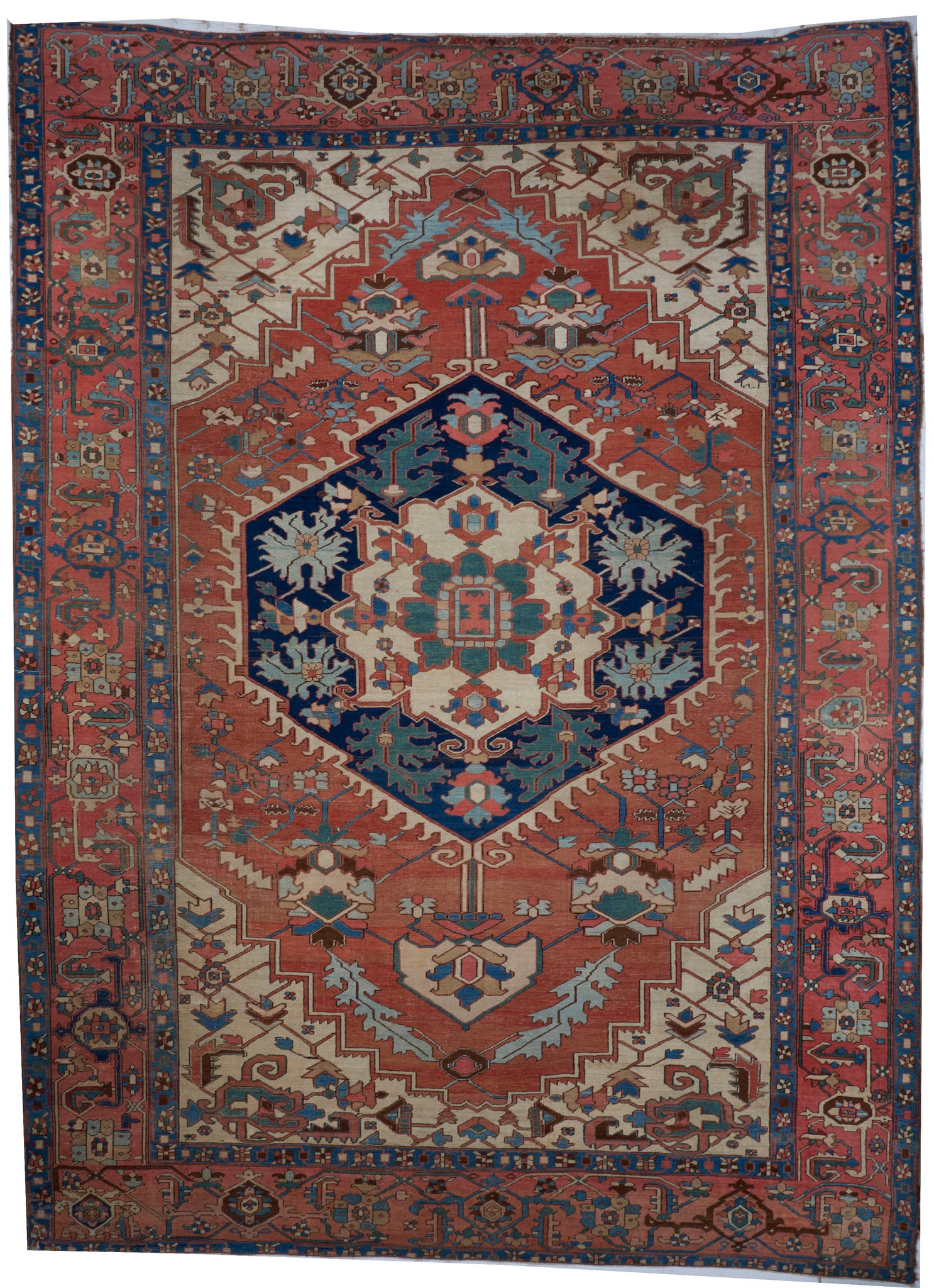 Traditional Serapi Hand Knotted Multicolor Wool Rug 9'3" x 12'6"