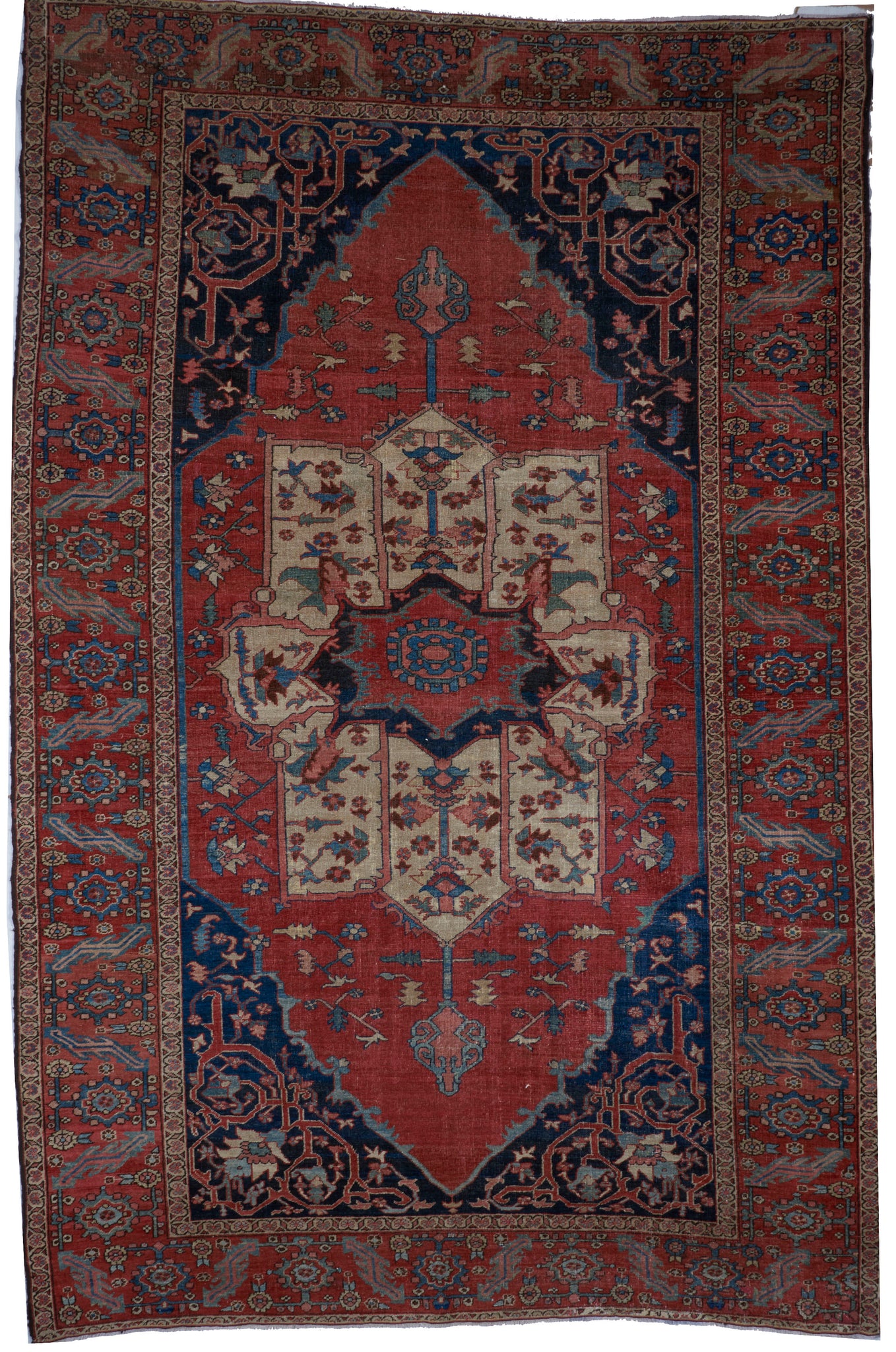 Traditional Serapi Hand Knotted Multicolor Wool Rug 8'4" x 12'9"