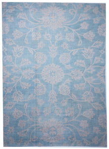 Modern Blue Wool Rug 9'9" x 13'9"