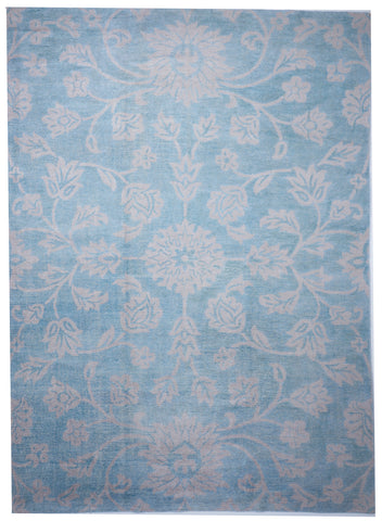 Modern Blue Wool Rug 9'9" x 13'9"