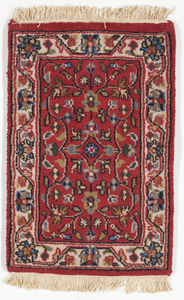 Traditional Hand Knotted Red Wool Rug 1'4 x 2' - IGotYourRug