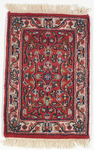 Traditional Hand Knotted Red Wool Rug 1'4 x 2' - IGotYourRug