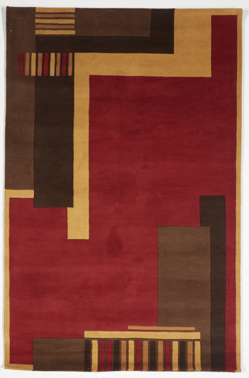 Contemporary Tufted Red Burgundy Wool Rug 5' x 8' - IGotYourRug