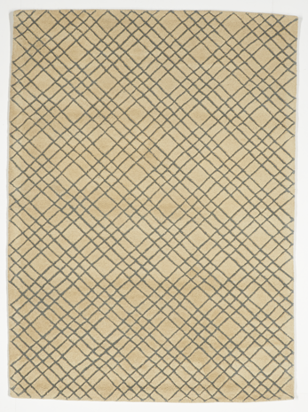 Contemporary Tufted Beige Tan Gray Wool Rug 5' x 8' - IGotYourRug