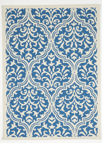 Transitional Tufted Teal Blue Ivory Wool Rug 5' x 7' - IGotYourRug