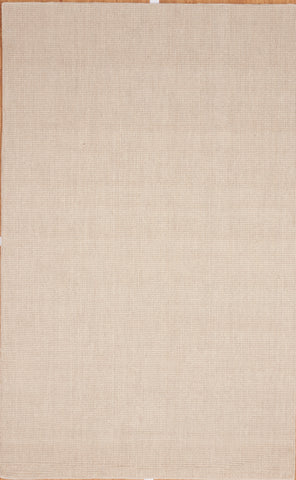 Solid Hand Woven Beige Wool Rug 5' x 8' - IGotYourRug