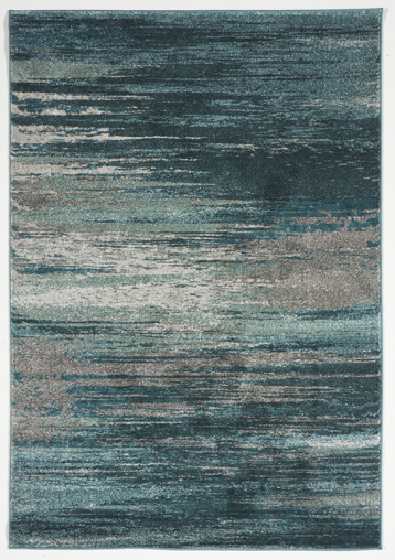 Contemporary Machine Made Blue Teal Gray Nylon Rug 5'3 x 7'7 - IGotYourRug