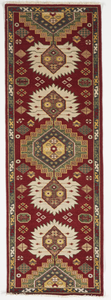 Traditional Hand Knotted Red Black Multicolor Wool Runner Rug 2'6 x 8' - IGotYourRug
