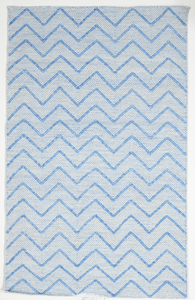 Contemporary Flatweave Blue Wool & Cotton Rug 5' x 8' - IGotYourRug
