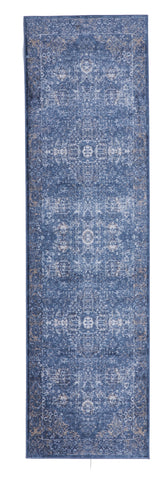 Contemporary Machine Made Blue Runner Rug 2'2 x 7'7 - IGotYourRug