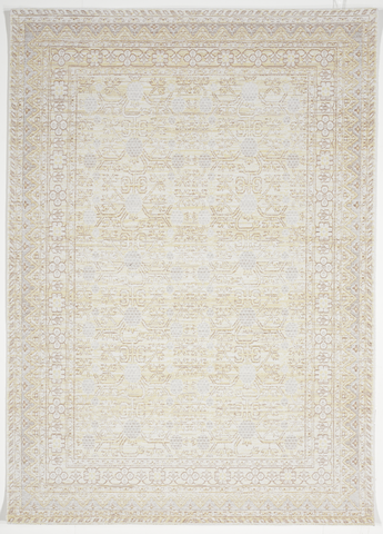 Transitional Machine Made White Ivory Beige Manmade Rug 5' x 8' - IGotYourRug