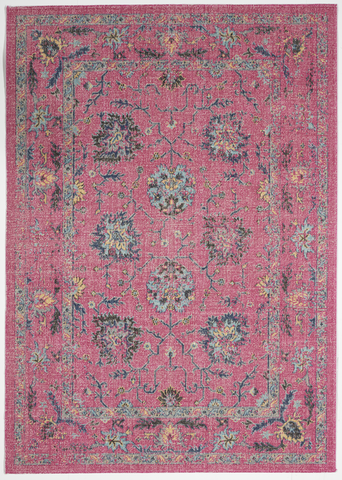 Transitional Machine Made Pink Blue Multicolor Manmade Rug 5' x 8' - IGotYourRug