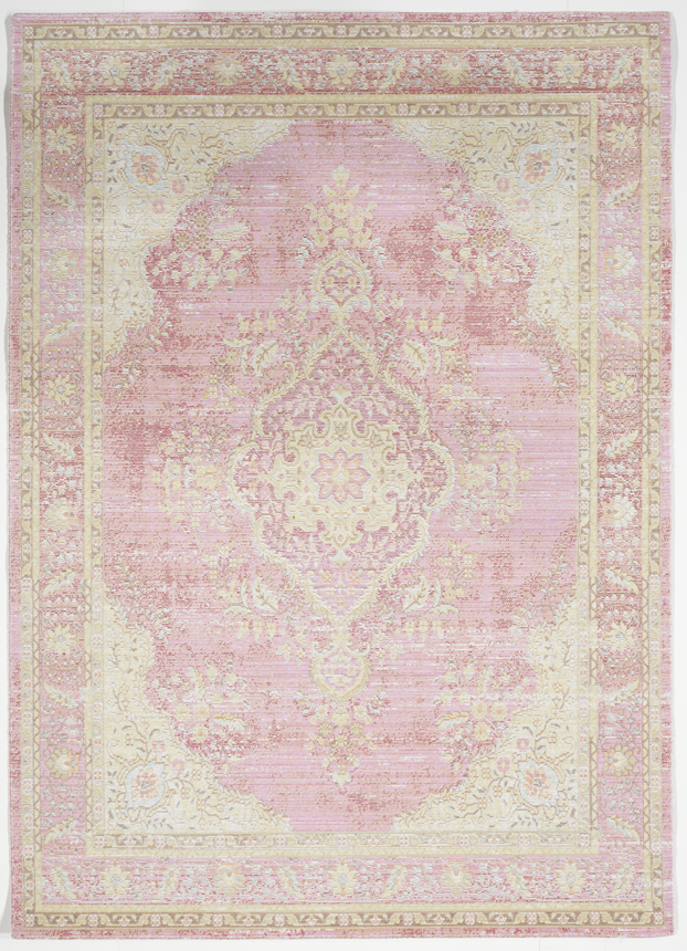 Transitional Machine Made White Pink Multicolor Manmade Rug 5' x 8' - IGotYourRug