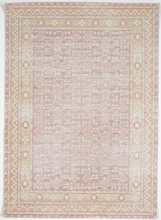 Transitional Machine Made Pink Yellow Multicolor Manmade Rug 5' x 8' - IGotYourRug