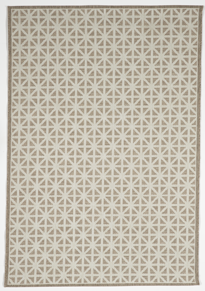 Indoor/Outdoor Geometric Machine Made Brown Beige Tan Rug 5'3 x 7'7 - IGotYourRug