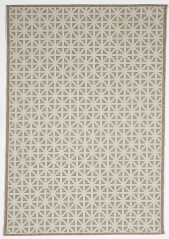 Indoor/Outdoor Geometric Machine Made Brown Beige Tan Rug 5'3 x 7'7 - IGotYourRug