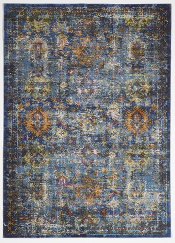 Contemporary Machine Made Blue Multicolor Rug 5'3 x 7'6 - IGotYourRug