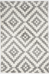 Shag Machine Made Gray White Rug 5' x 8' - IGotYourRug