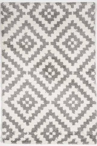 Shag Machine Made Gray White Rug 5' x 8' - IGotYourRug