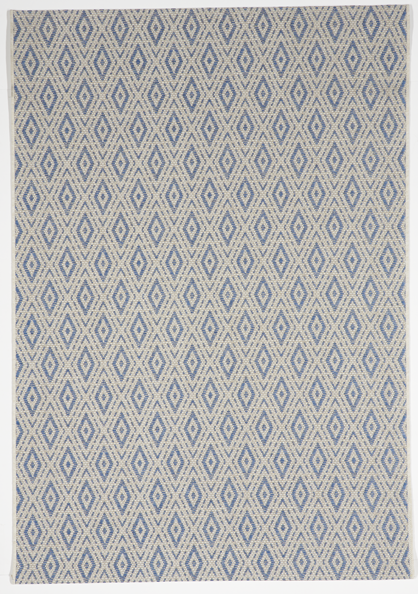 Geometric Machine Made White Blue Rug 5' x 8' - IGotYourRug