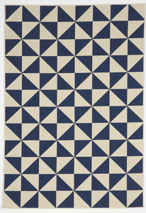 Geometric Machine Made Blue Beige Rug 5' x 8' - IGotYourRug