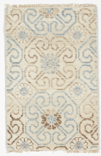 Contemporary Hand Knotted Beige Brown Rug 2' x 3' - IGotYourRug