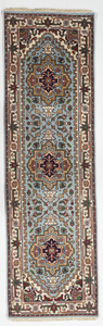 Traditional Hand Knotted Blue Beige Multicolor Runner Rug 2'5 x 8'2 - IGotYourRug