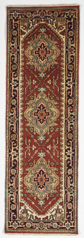 Traditional Hand Knotted Orange Blue Red Multicolor Runner Rug 2'7 x 7'9 - IGotYourRug