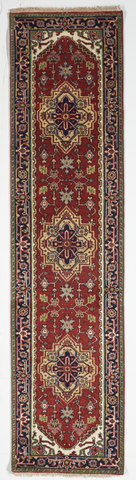 Traditional Hand Knotted Red Blue Multicolor Runner Rug 2'6 x 10' - IGotYourRug