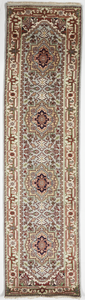 Traditional Hand Knotted Beige Gray Multicolor Runner Rug 2'7 x 9'11 - IGotYourRug