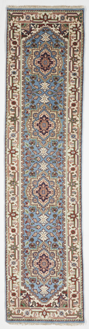 Traditional Hand Knotted Blue Beige Gray Multicolor Runner Rug 2'6 x 10' - IGotYourRug