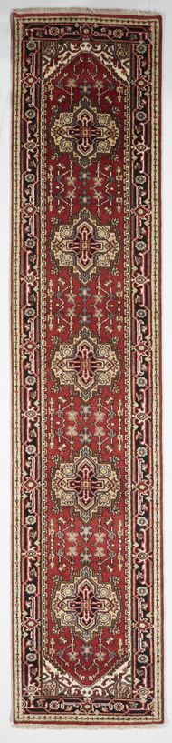 Traditional Hand Knotted Red Blue Multicolor Runner Rug 2'7 x 12' - IGotYourRug