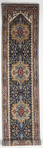 Traditional Hand Knotted Blue Red Runner Rug 2'7 x 12'2 - IGotYourRug