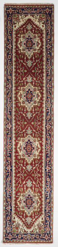 Traditional Hand Knotted Red Blue Runner Rug 2'6 x 11'9 - IGotYourRug