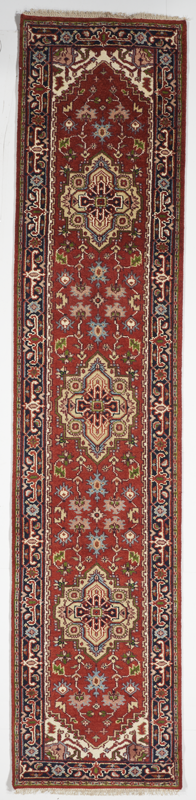 Traditional Hand Knotted Red Blue Runner Rug 2'7 x 11'10 - IGotYourRug