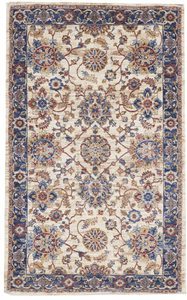 Transitional Machine Made Beige Blue Rug 3' x 5' - IGotYourRug