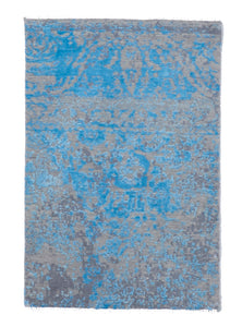 Coastal Modern Contemporary Hand Knotted Blue Gray Wool Rug 2' x 3' - IGotYourRug