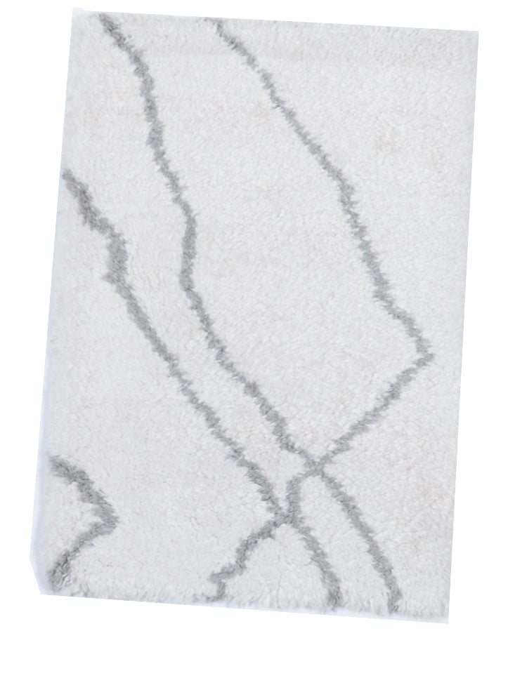 Modern Contemporary Hand Knotted White Wool Rug 2' x 3' - IGotYourRug