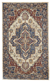 Transitional Machine Made Beige Blue Multicolor Rug 3' x 5' - IGotYourRug