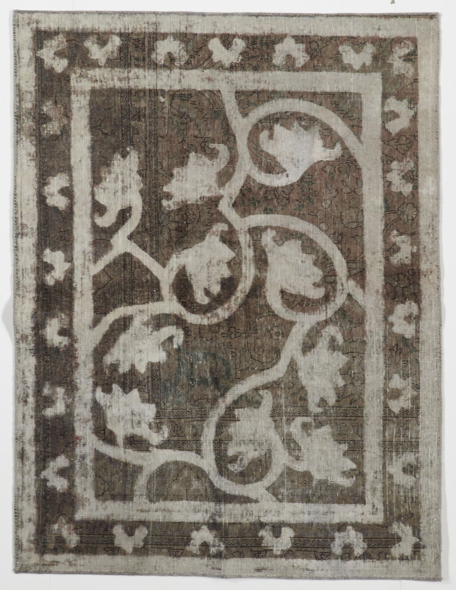 Overdyed Transitional Hand Knotted Brown Rug 4'2 x 5'7 - IGotYourRug