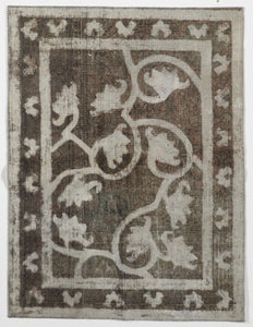 Overdyed Transitional Hand Knotted Brown Rug 4'2 x 5'7 - IGotYourRug