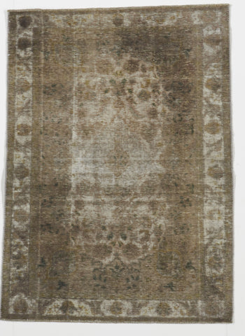Overdyed Transitional Hand Knotted Brown Gray Rug 3'3 x 4'6 - IGotYourRug