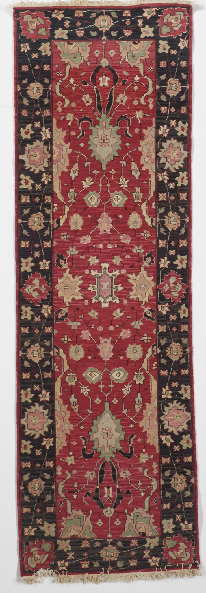 Traditional Hand Knotted Red Black Runner Rug 2'6 x 8' - IGotYourRug