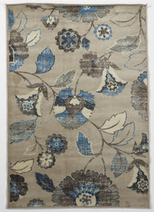 Contemporary Machine Made Floral Brown Blue Rug 5'3 x 7'9 - IGotYourRug