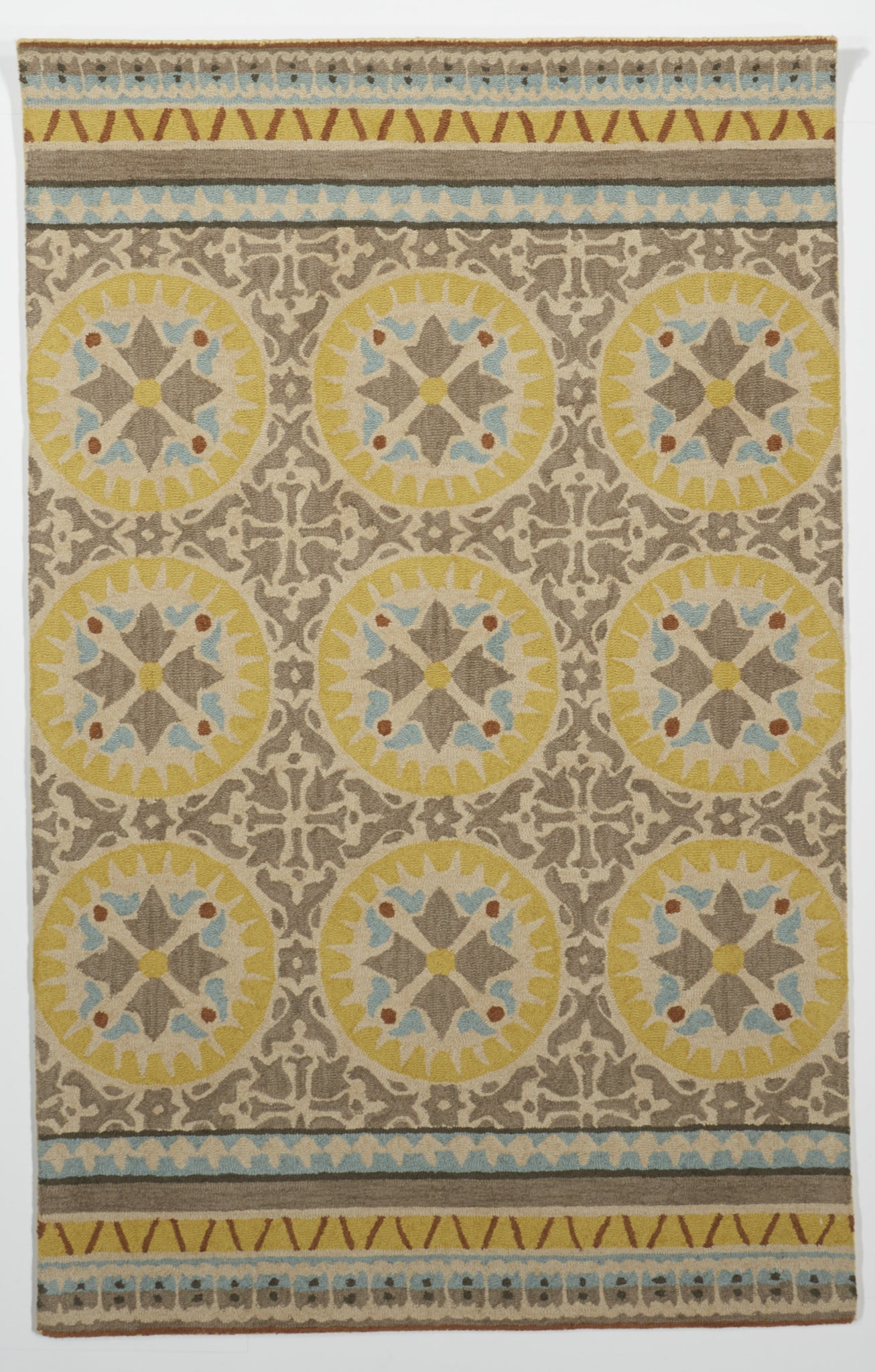 Contemporary Tufted Yellow Multicolor Wool Rug 5' x 8' - IGotYourRug