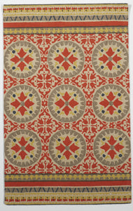 Contemporary Tufted Orange Multicolor Wool Rug 5' x 8' - IGotYourRug