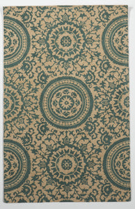 Contemporary Tufted Beige Blue Wool Rug 5' x 8' - IGotYourRug