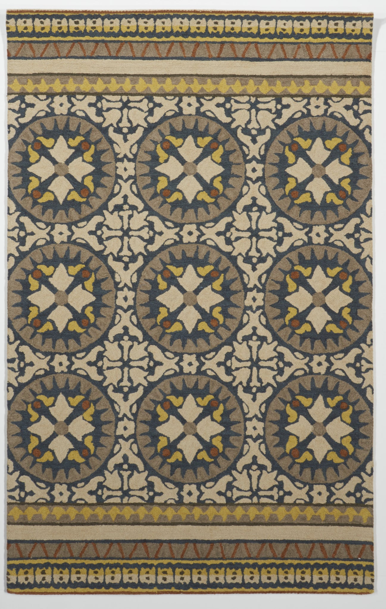 Contemporary Tufted Brown Multicolor Wool Rug 5' x 8' - IGotYourRug